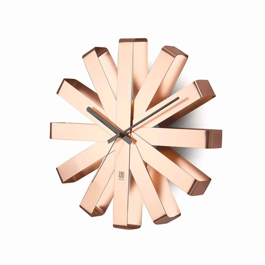 umbra copper wall clock on amazon